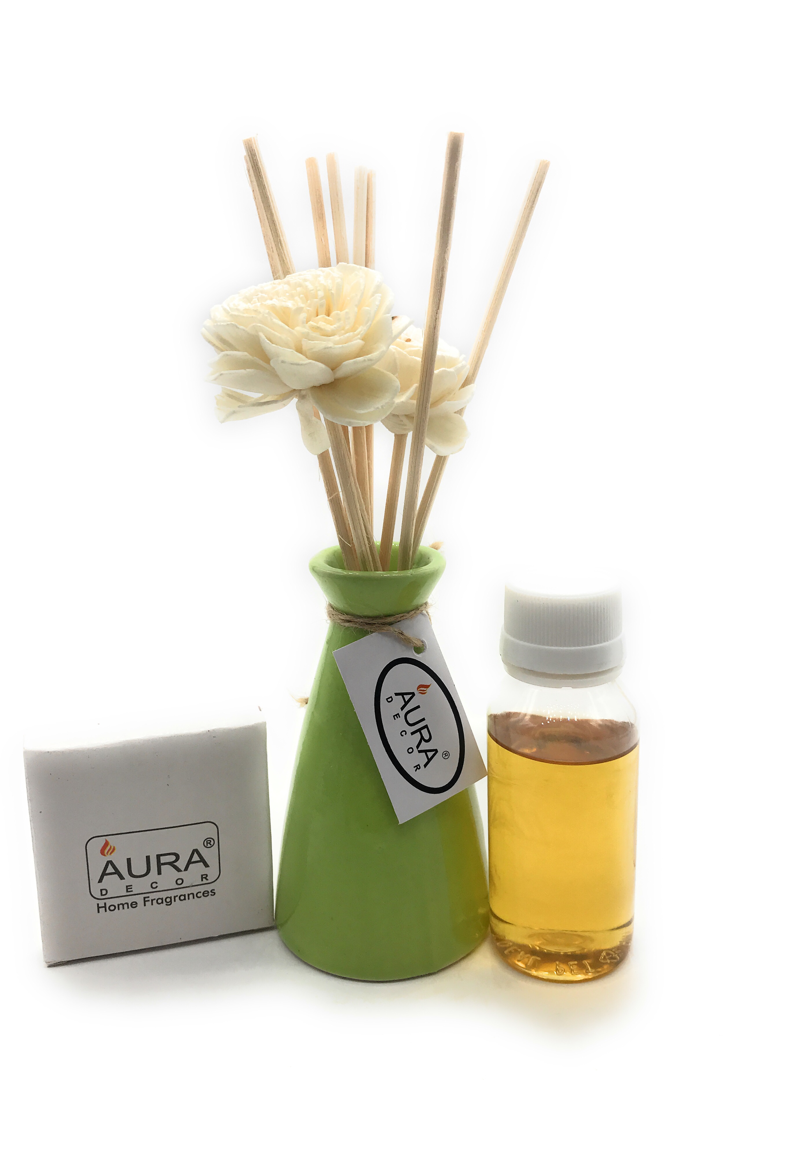 Buy AuraDecor Reed Diffuser Gift set with Flower Reeds 50 ml Oil ...