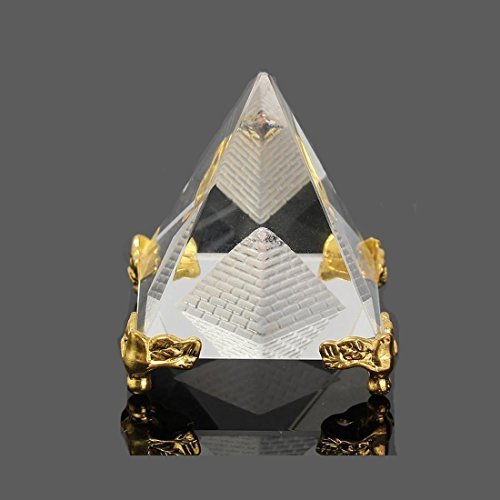 Buy Divya Mantra Feng Shui Crystal Glass Pyramid with Golden Stand For ...