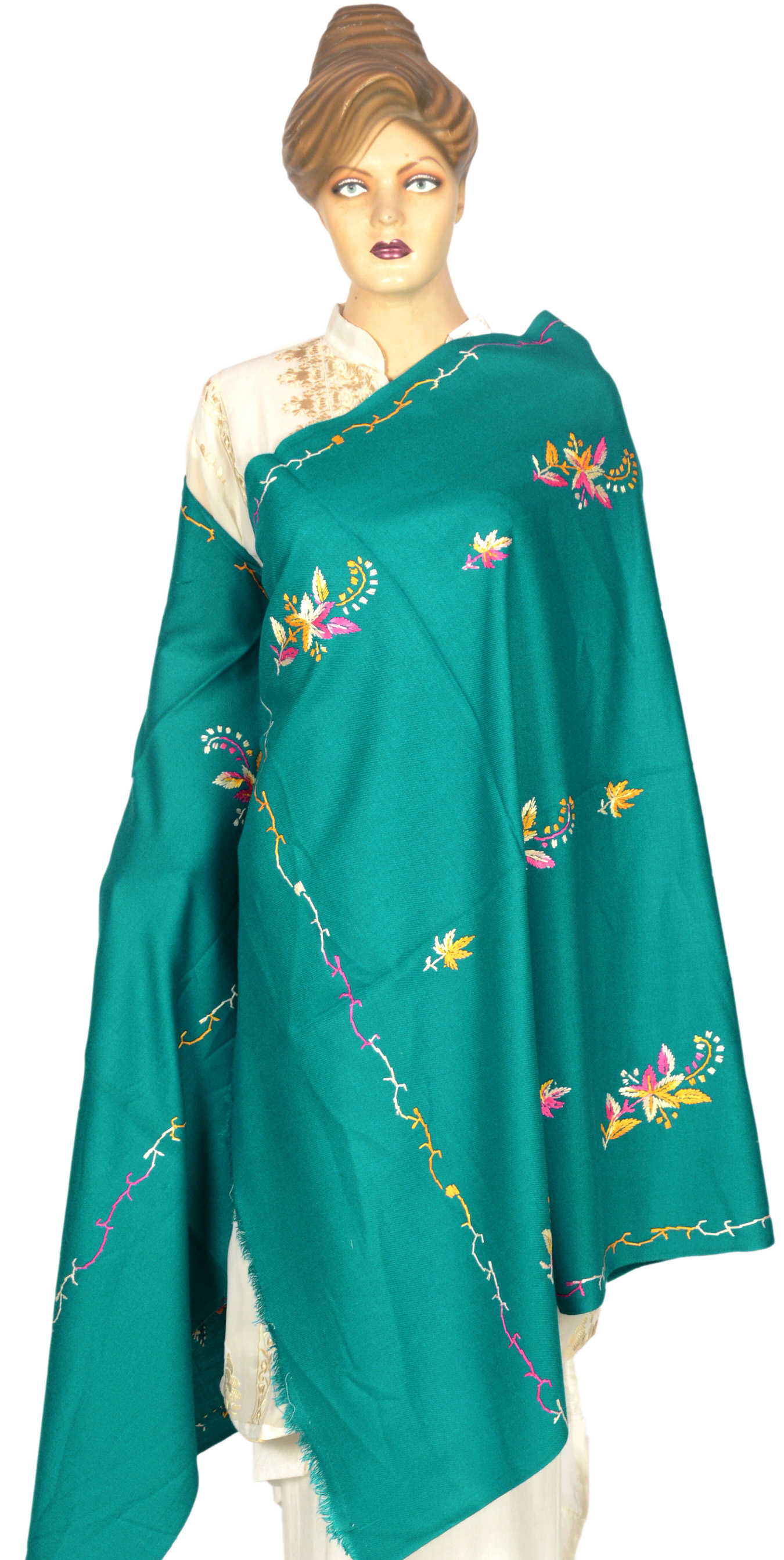 Buy Saffanah Aari Work (Kashmiri) Woolean Shawl Online @ ₹410 From ...