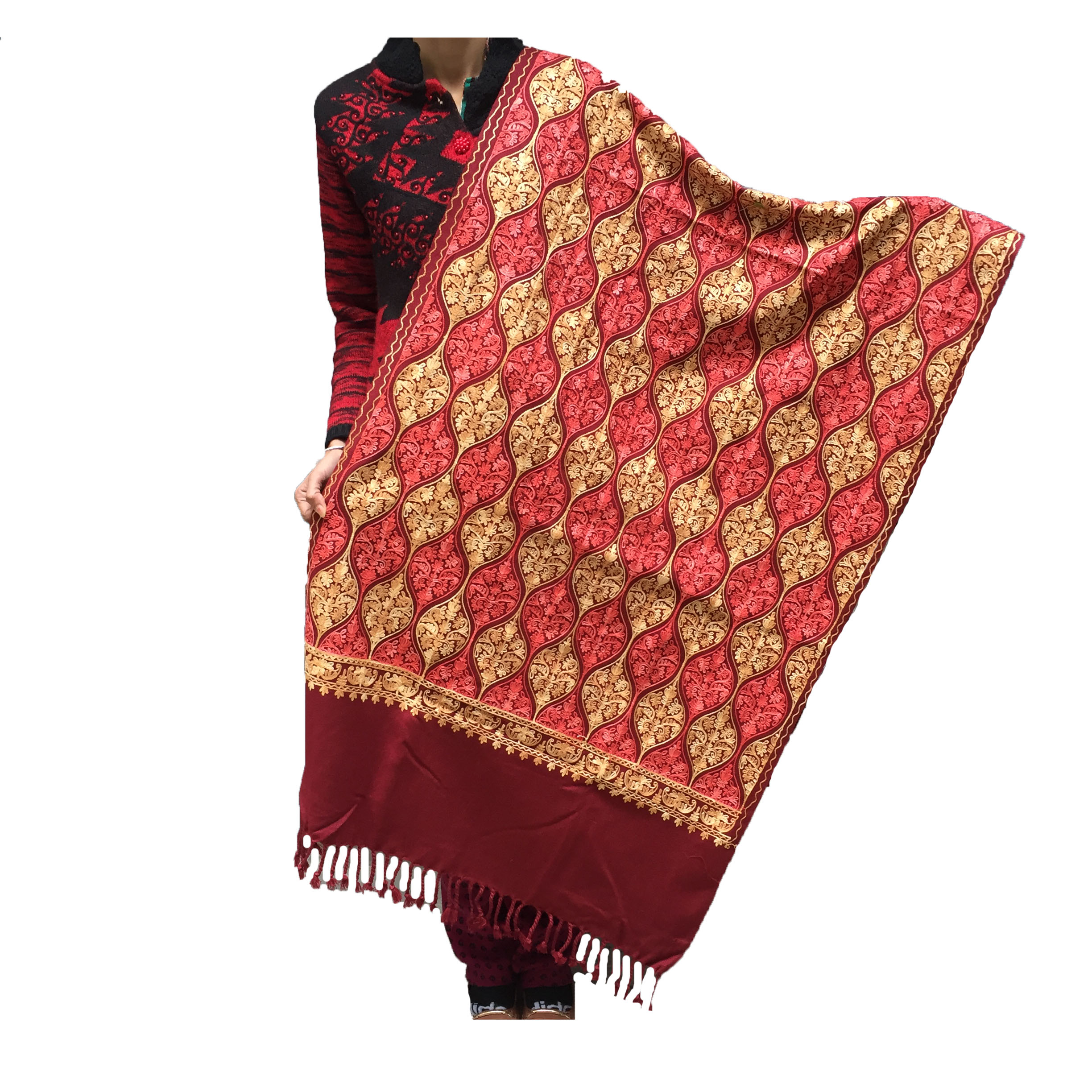 Buy Womens Woolen Embroided Kashmiri Stole Exactly As ShownQuality
