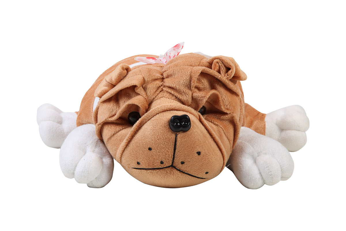 Dimpy Stuff Brown Bull Dog Lying Soft Toy, Brown (17-inch)