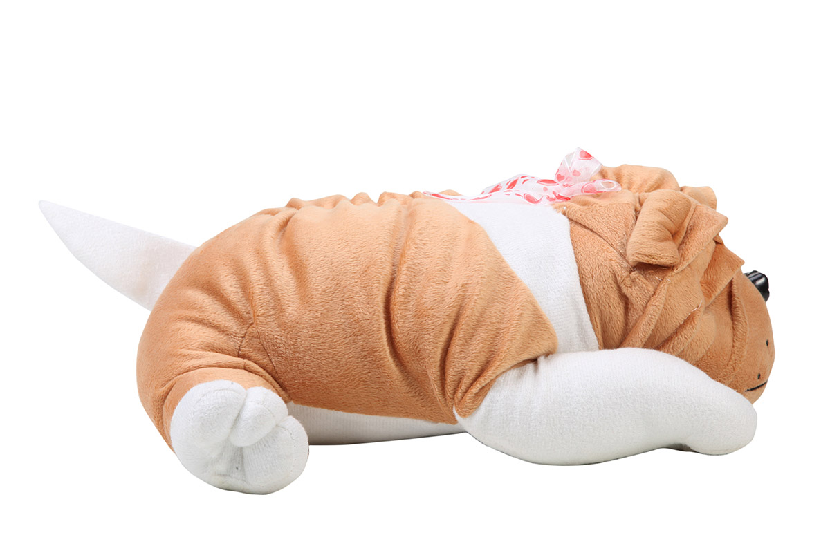Dimpy Stuff Brown Bull Dog Lying Soft Toy, Brown (17-inch)