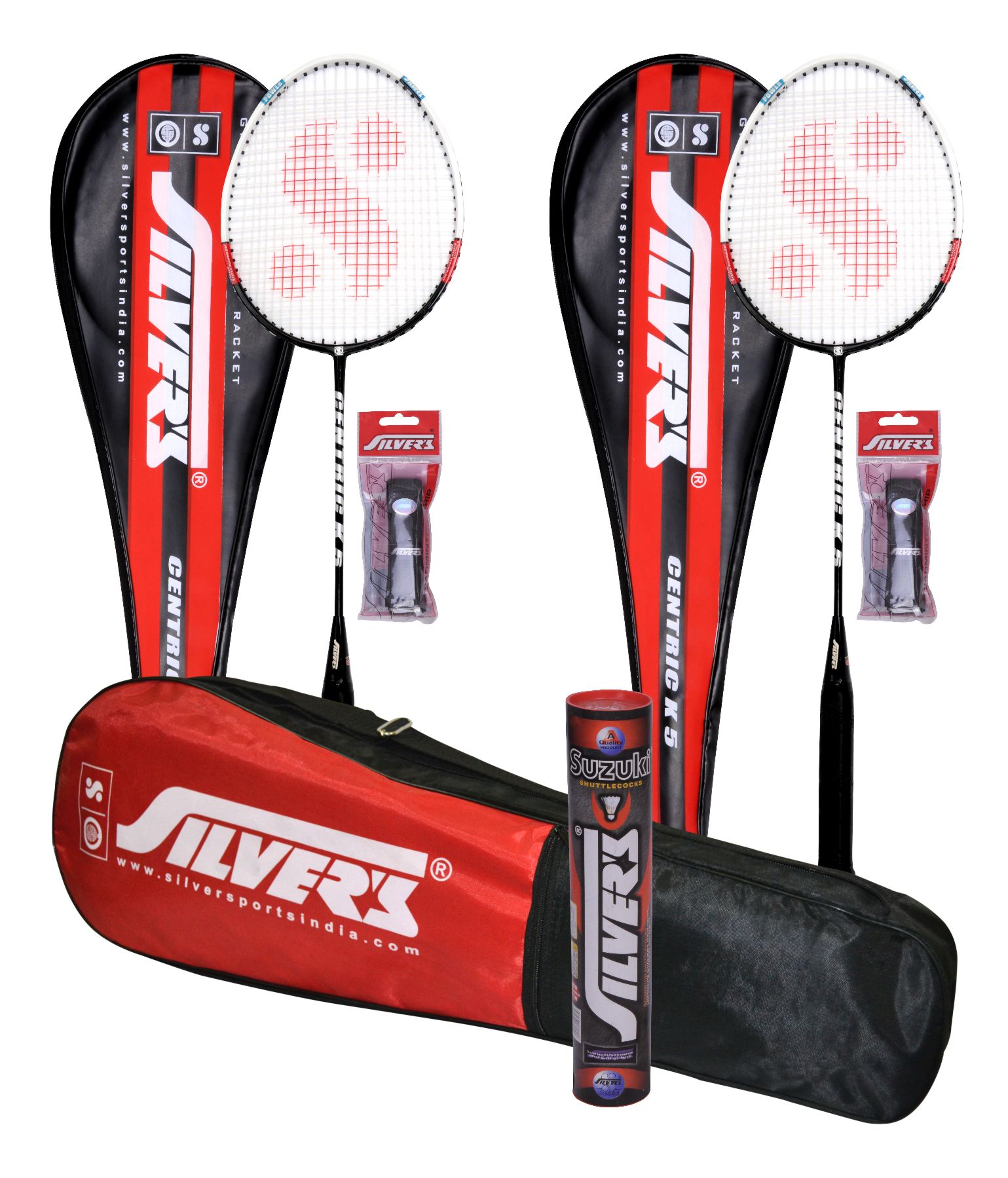 Graphite Badminton Rackets India 2 SILVER'S CENTRIC (UNIPIECE) GRAPHITE SHAFT BADMINTON RACKETS(ASSORTED ...