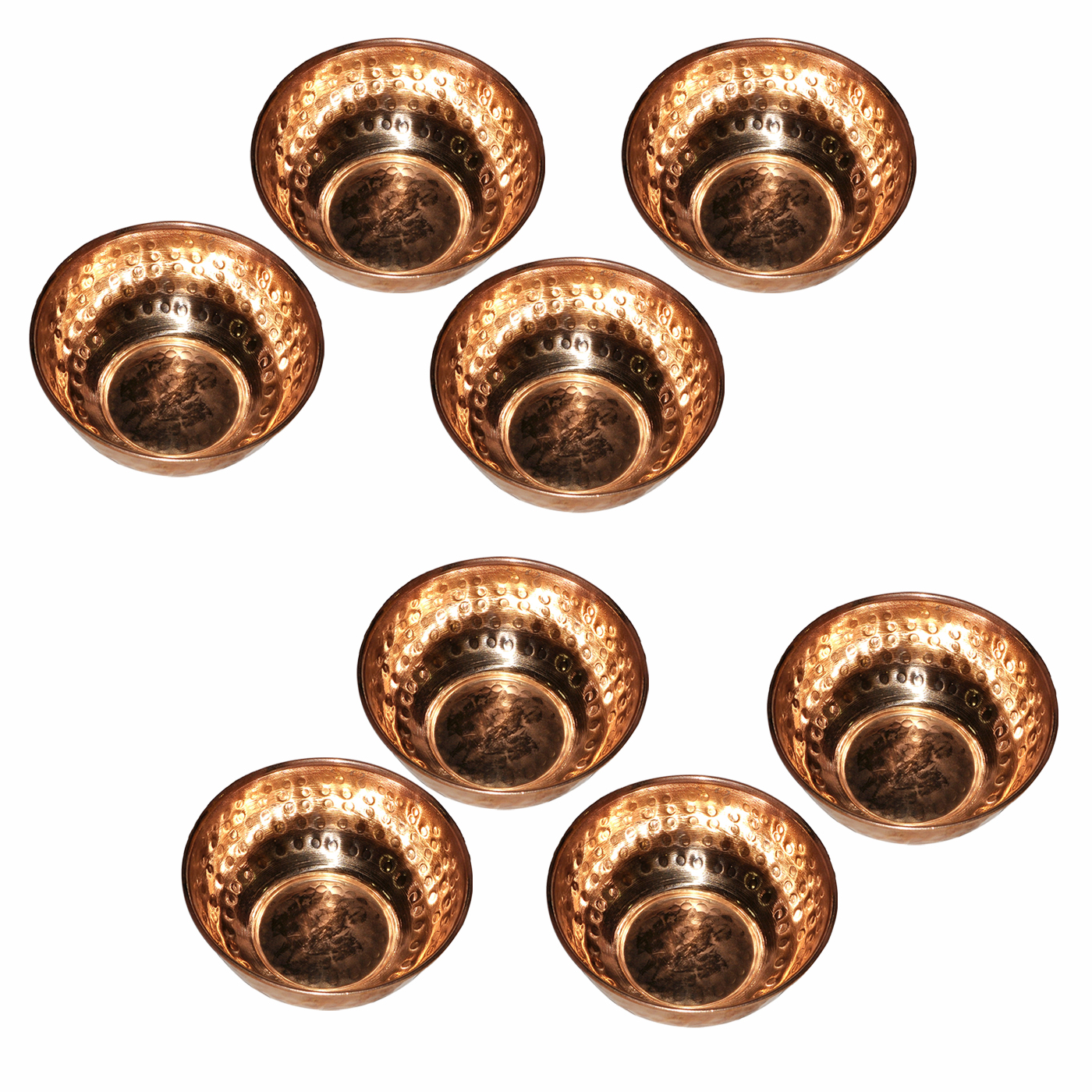 Shop Prisha India Pure Copper Bowl Hammered Serveware Katoris Set of 8