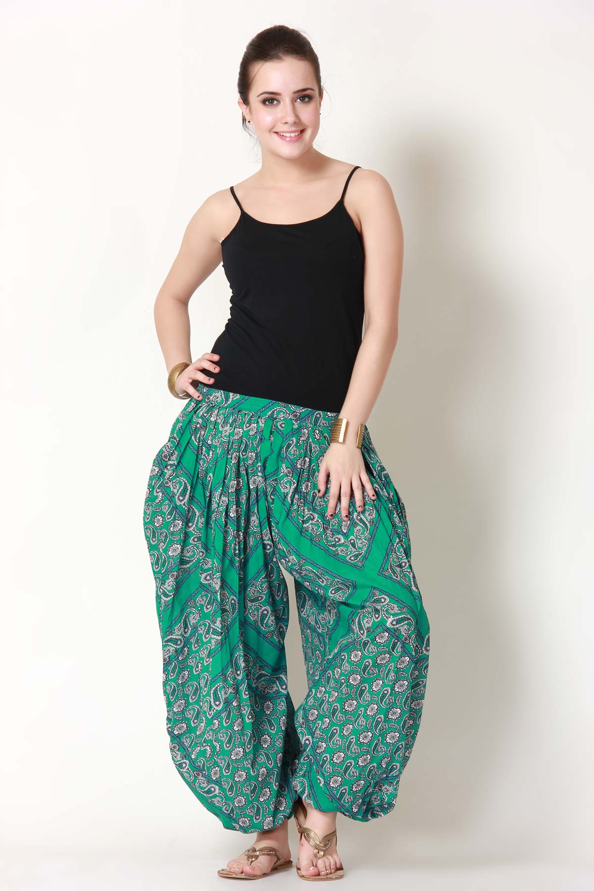 Pehraan Stylized Greenish Afghani Pants | Buy Online at Shopclues.com