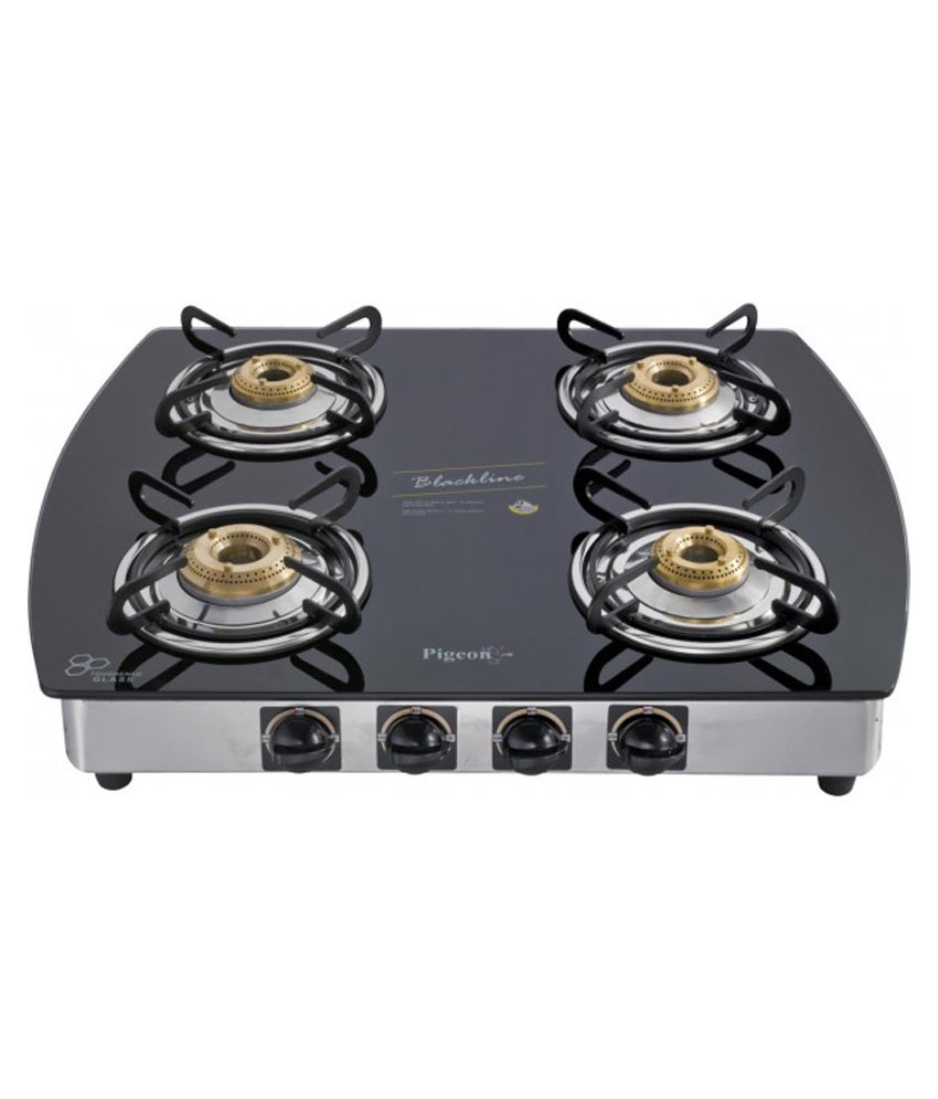 Online Pigeon Gas Stove Blackline 4 Burner Oval Auto Prices