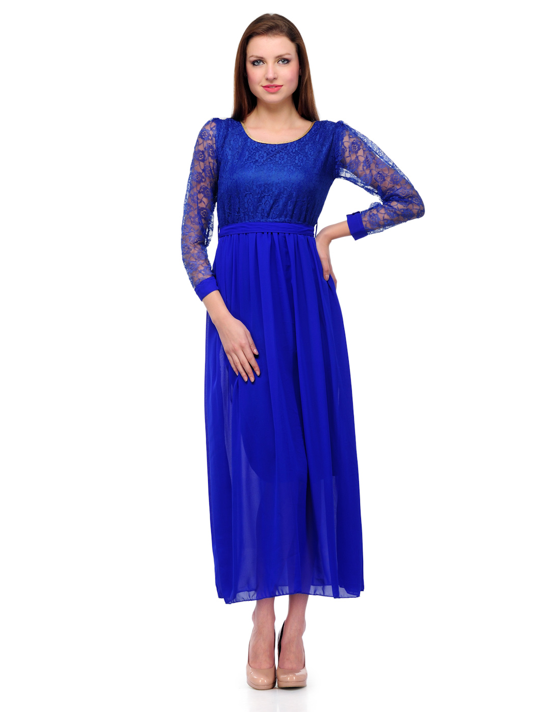 blue net gown