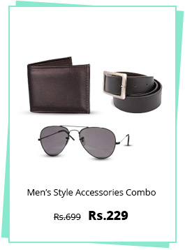  Zakina Belt+PU Bi-fold Wallet+Glasses For Men 