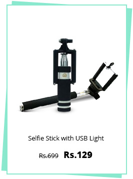  Sketchfab Selfie Stick with Mini USB LED Light Aux cable for iPhone, Android, Windows, No bluetooth 