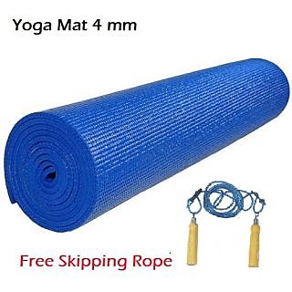 buy online Body Maxx Yoga Mat 4 mm + Free Skipping rope Wooden