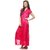Klick2Style Peach Satin Plain Night Gowns  with Robe