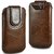 Wow Pu Leather Magnetic Pull Tab Protective Pouch For Micromax Bolt A61 4MPBrownMBA61