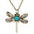 Girlz! Blue Dragonfly Necklace Pendant With Chain - SV-MJYD-3DVB