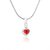 Mahi Rhodium Plated Red And White Heart Pendant Made With Swarovski Element 