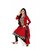 Florence Red Dupion Silk Lace Salwar Suit Dress Material (Unstitched)