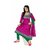 Florence Pink Dupion Silk Lace Salwar Suit Dress Material (Unstitched)