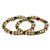 The Jewelbox Antique Pearl Red Green Gold Plated Stretchable Payal Anklet Pair