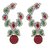The Jewelbox Gold Plated Red Green Stone And American Diamond Designer Earring
