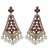 The Jewelbox Gold Plated Pearl Pink Stone Cz Filigree Long Chandelier Earring