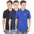 Multi-Color Cotton PRO Lapes Men's Polo T-Shirt Set of 3 (PL3M1301-08-10)