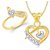 VK Jewels Lovestruck Heart Shape Combo Ring  Pendant- VKCOMBO1071G