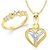 VK Jewels Divine Heart Shape Combo Ring & Pendant- VKCOMBO1075G