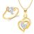 VK Jewels Valentine Heart Shape Combo Ring & Pendant- VKCOMBO1076G