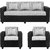 Bharat Lifestyle - Tulip Black  Grey Colour Fabric 5 Seatar Sofa Set (3+1+1)