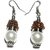 Beadworks Pearl Beaded Earrings in Brown Color