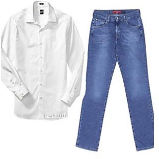 Formal White Shirt + Blue Jeans