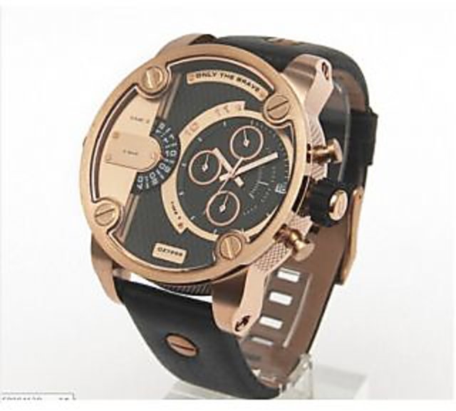 Diesel DZ7268 Men s Fashion Rose Gold Case Leather Watch In India