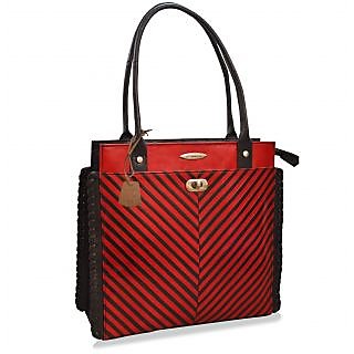 arpera stripes red leather handbag C11340-3A