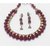 Agates And Gold Triangles Choker Necklace Set Dark Pink