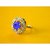 Bijou American Diamond Adjustable Blue Sapphire coloured Ring