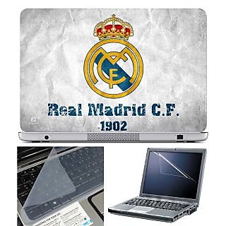FineArts Laptop Skin Real Madrid CF With Screen Guard and Key Protector - Size 15.6 inch