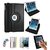 PU Leather Full 360 Degree Rotating Flip Book Case Cover Stand for ipad  air5  (Black) with Matte Screen Guard, Stylus and Wrist band
