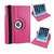 PU Leather Full 360 Degree Rotating Flip Book Case Cover Stand for ipad air 5  (Hot Pink)