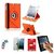 PU Leather Full 360 Degree Rotating Flip Book Case Cover Stand for ipad  air 5  (Orange) with Matte Screen Guard, Stylus, Wrist band + 8GB SANDISK EXTERNAL PENDRIVE
