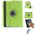 PU Leather Full 360 Degree Rotating Flip Book Case Cover Stand for ipad 4 ipad 3 ipad 2 (Green) with Matte Screen Guard and Wrist band