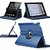 PU Leather Full 360 Degree Rotating Flip Book Case Cover Stand for ipad 4 ipad 3 ipad 2 (Navy Blue)