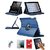 PU Leather Full 360 Degree Rotating Flip Book Case Cover Stand for ipad 4 ipad 3 ipad 2 (Navy Blue) with Matte Screen Guard, Stylus, Wrist band + 16GB SANDISK EXTERNAL PENDRIVE
