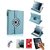 PU Leather Full 360 Degree Rotating Flip Book Case Cover Stand for ipad 4 ipad 3 ipad 2 (Sky Blue) with Matte Screen Guard, Stylus, Wrist band + 16GB SANDISK EXTERNAL PENDRIVE