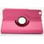 PU Leather Full 360 Rotating Flip Book Cover Case Stand for Samsung Galaxy Tab 3 T311 (Hot Pink)