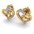 0.04 Carat Diamond Heart Shaped 18K Yellow Gold Stud Earrings