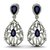 White Gold 0.74 Ct Iolite Natural Diamond Solid 18K Earrings New