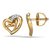 0.04 Carat Diamond Heart Shaped 18K Yellow Gold Stud Earrings