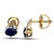 18K Yellow Gold Blue Sapphire 0.30Ct Si-Ij Diamond Stud Earrings