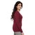 Clifton Womens Basic Full Sleeve Round Neck Deep Maroon T Shirt