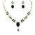 14Fashions Green & White Kundan Necklace Set - 1100202