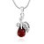 Mahi Rhodium Plated Red Berry Marquise Pendant Made With Swarovski Elements 